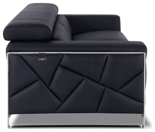 Trento Genuine Italian Leather Modern Sofa Black