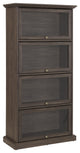 TATEUS  4 Tier Glass Display Cabinet with Flip-Up Doors for Collectibles