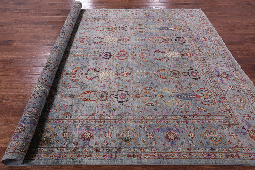 8' 0" X 10' 0" Persian Tabriz Hand Knotted Wool Rug - Q12464