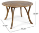 GDF Studio Adn Outdoor 47" Round Acacia Wood Dining Table, Teak
