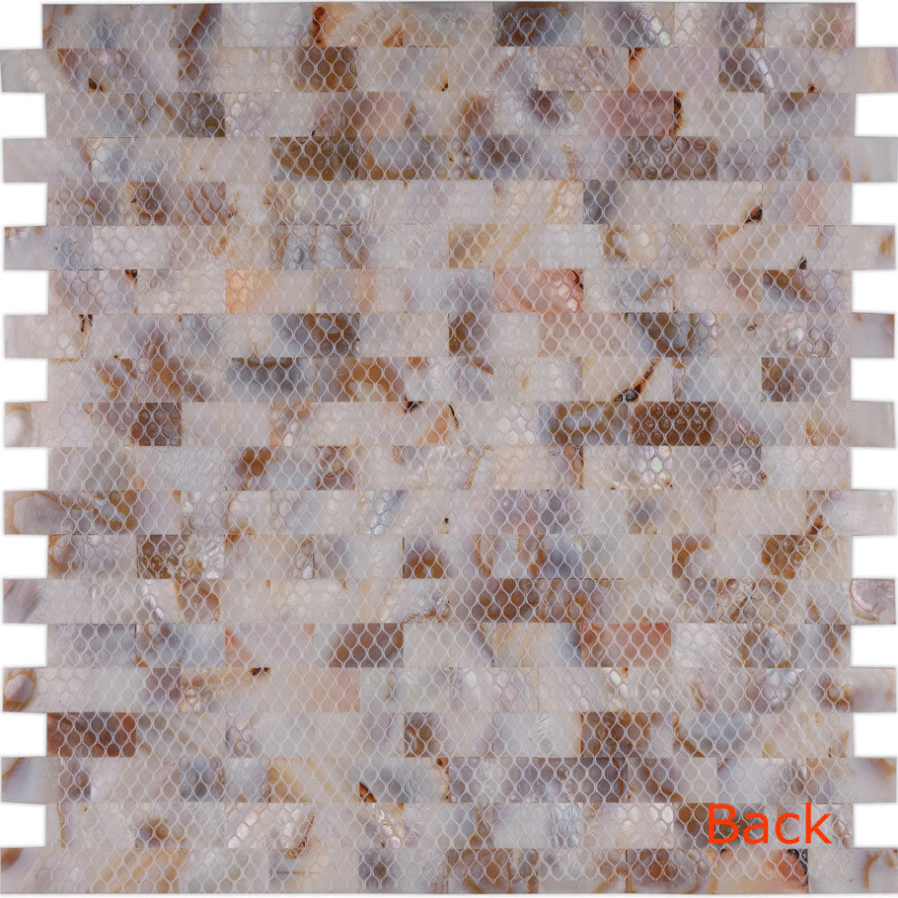 M02  Walls Tile Mother Of Pearl Shell Backsplash Tile I-Shape Rectangle Decor