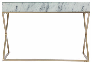 Faux Marble Writing Desk with Storage