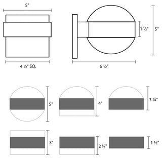 Sonneman 7302.DL.PL-WL REALS 2 Light 5"W Integrated LED Outdoor - Textured Gray