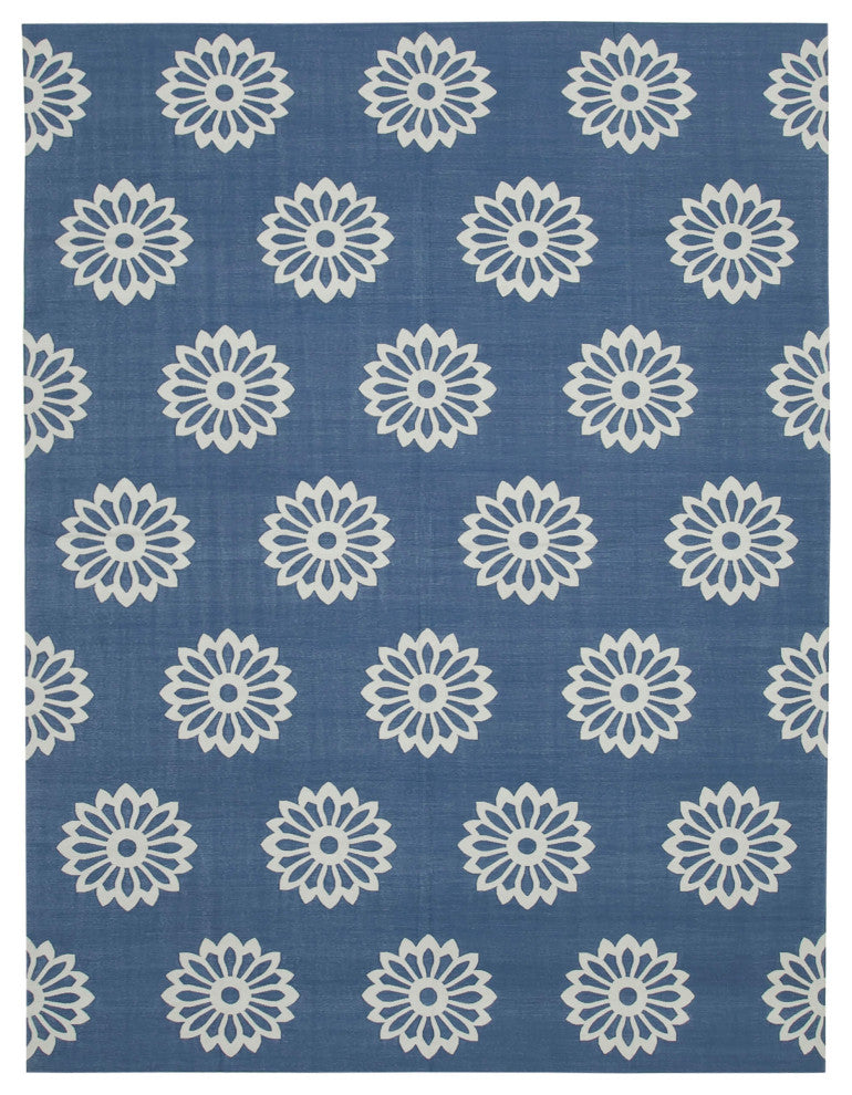 Rug N Carpet - Handmade Wool 9' 1'' x 11' 11'' Flatweave Dhurrie Kilim Rug