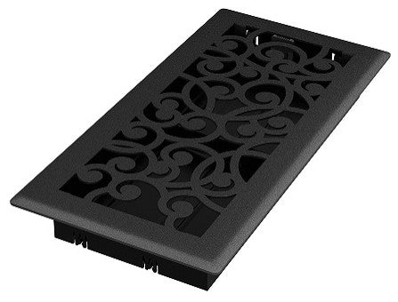 Wonderland Floor Register, Black Iron, 4x10
