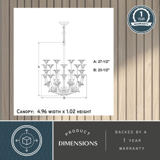 Camellia 5-Light Gold Flower Pendant Ceiling Chandelier Dining Room Fixture