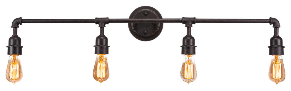 Vintage 4-Light Bath Bar, Dark Granite