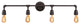 Vintage 4-Light Bath Bar, Dark Granite