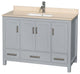 Wyndham WCS141448SGYIVUNSMXX 48 inch Vanity in Gray with Ivory Marble and Square