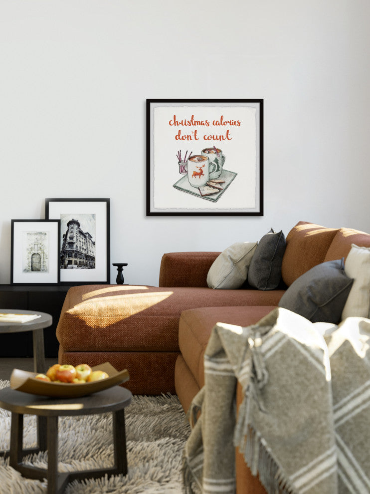 "Calories Don't Count" Framed Painting Print, 24x24