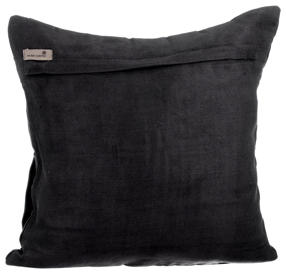 Black Decorative Pillow Covers 14"x14" Suede Fabric, Black Love Tune