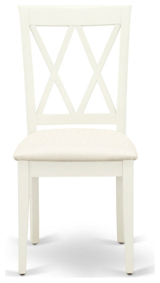 Rectangular Dining Set 2 Wood Chair, Small Butterfly Leaf Table, Linen White