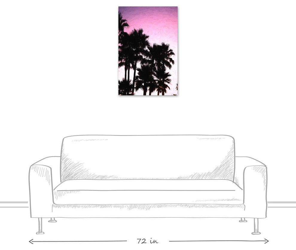 Purple Palm Tree Sunset 20x30 Canvas