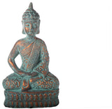 Cement Meditating Buddha Antique Concrete Copper Finish, Large