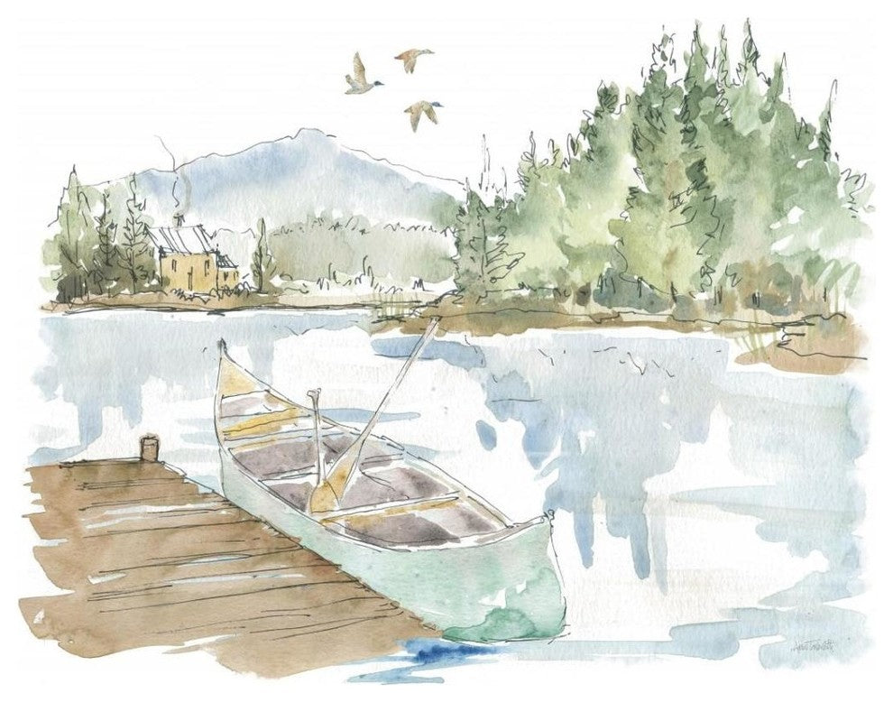 "Lakehouse I on White" Digital Paper Print by Anne Tavoletti, 37"x30"