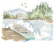 "Lakehouse I on White" Digital Paper Print by Anne Tavoletti, 37"x30"