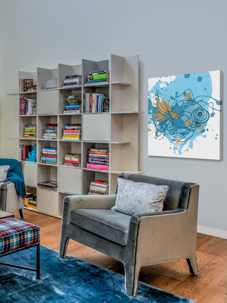 "Blue Fish" Painting Print on Canvas by Irena Orlov