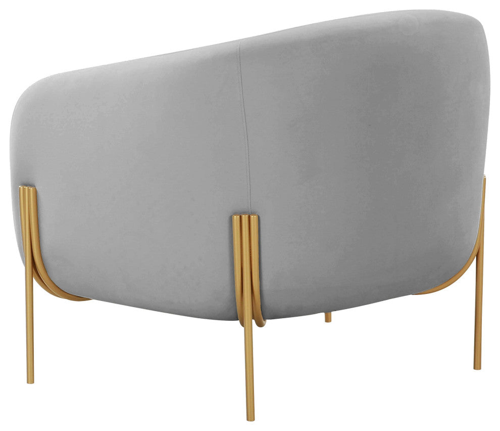 Kandra Gray Velvet Accent Chair