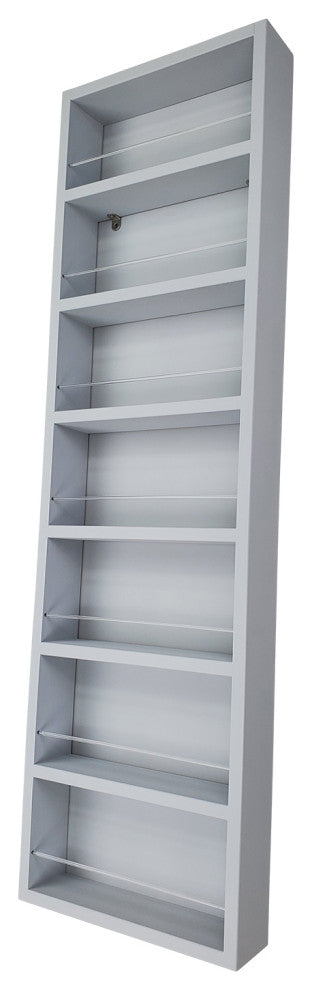Citrus On the Wall Spice Rack 48"h x 14"w x 4.5"d, Primed Gray