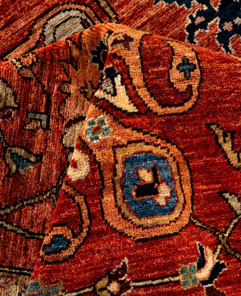 Serapi One-of-a-Kind Hand-Knotted Area Rug Red, 9'2" x 12'1"