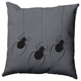 18"x18" Hanging Spiders Decorative Throw Pillow, Steel Gray