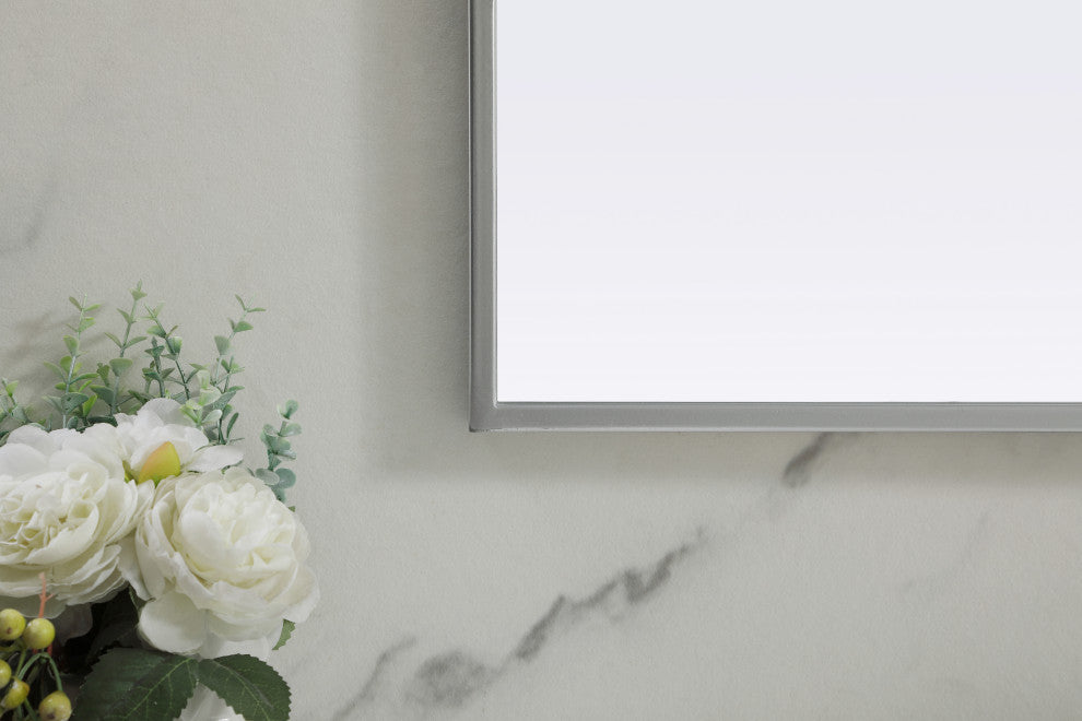 Metal Frame Arch Mirror 40X34 Inch, Silver