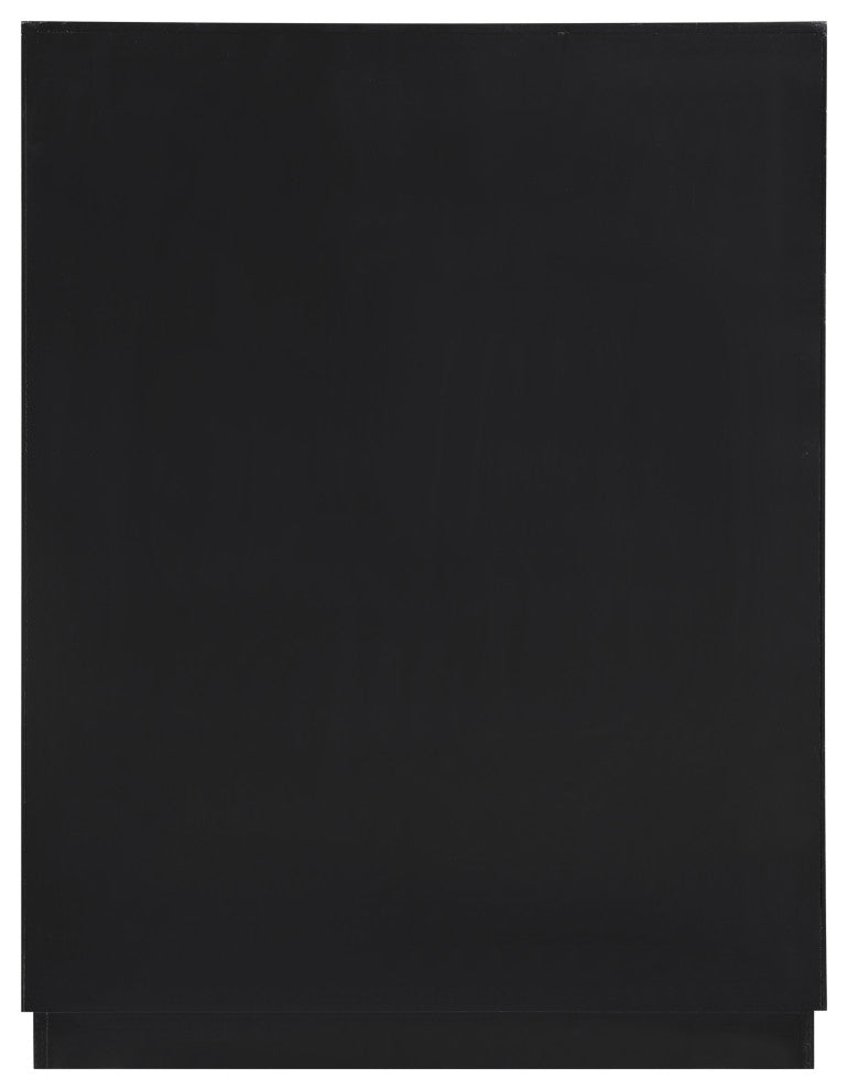 Scallop Oak Veneer Chest, Black, Chest