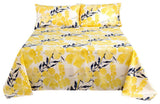 Yellow Floral Watercolor Microfiber Flat Sheet