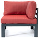Chelsea 9-Piece Outdoor Patio Sectional With Coffee Table Set, Red