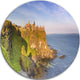 Dunluce Castle In Northern Ireland, Seascape Round Wall Art, 11"