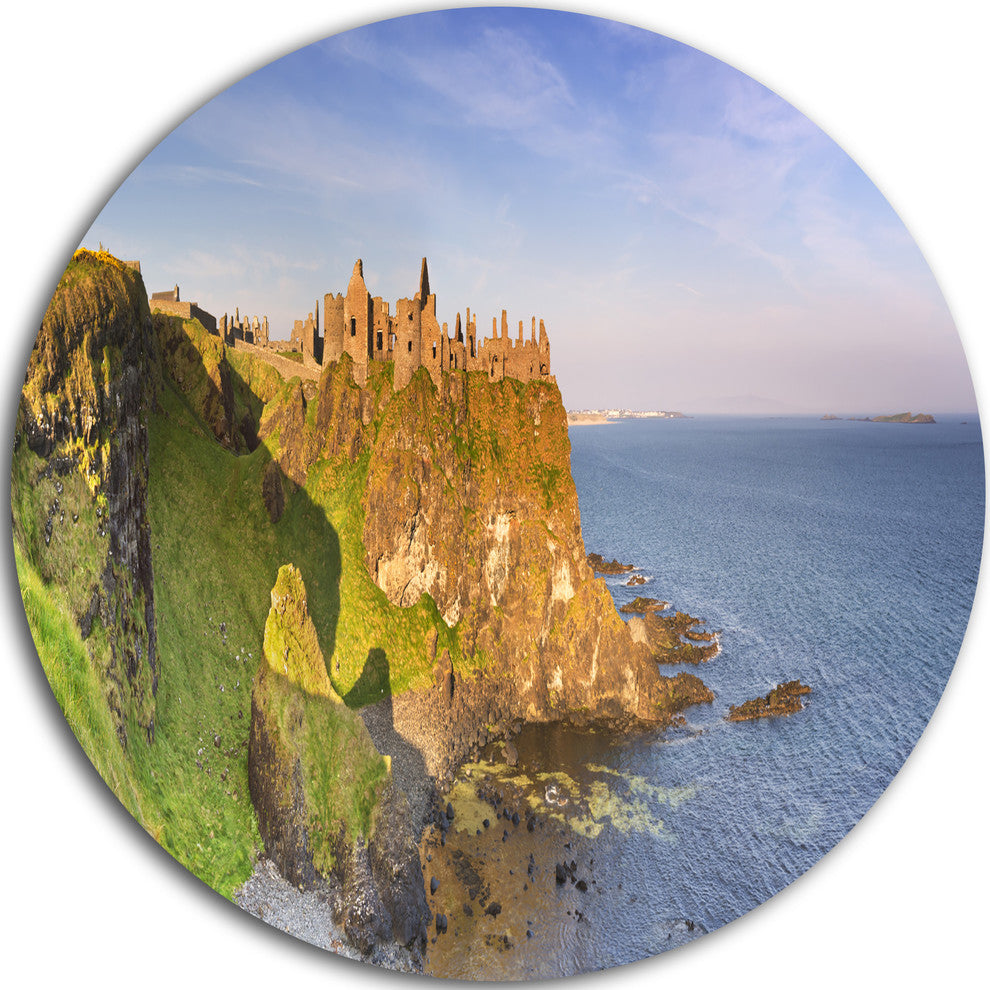 Dunluce Castle In Northern Ireland, Seascape Round Wall Art, 11"