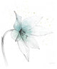 "Teal Graphite Flower VIII" Digital Paper Print by Avery Tillmon, 42"x42"
