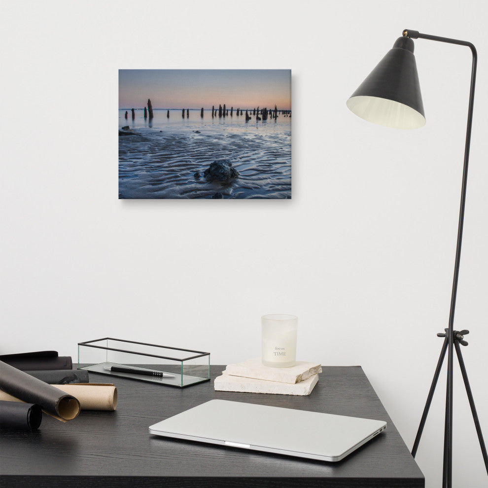 Low Tide At Battery Coastal Landscape Photo Canvas Wall Art Print, 12" X 16"