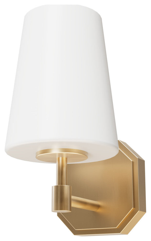 Nolita Alturas Gold, Cased White Glass Glass 1 Light Sconce Wall