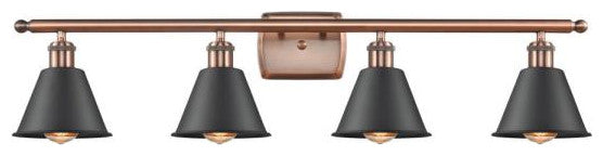Innovations 516-4W-AC-M8-BK 4-Light Bath Vanity Light, Antique Copper