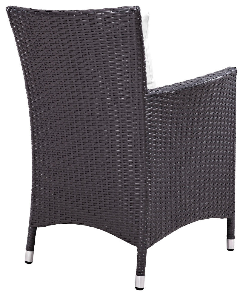 Modway Convene 7 Piece Outdoor Patio Dining Set, Espresso White