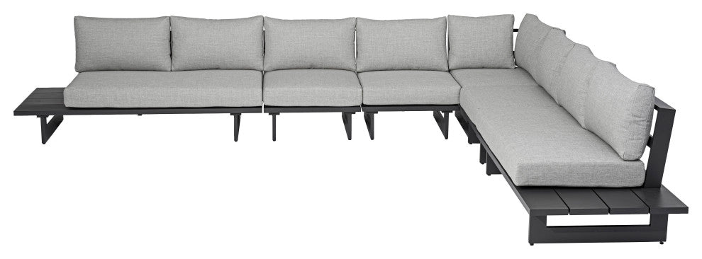 Maldives Grey Water Resistant Fabric Outdoor Patio Modular Sectional