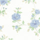 Silk Impressions 2, Contemporary Floral White, Light Blue Wallpaper Sample