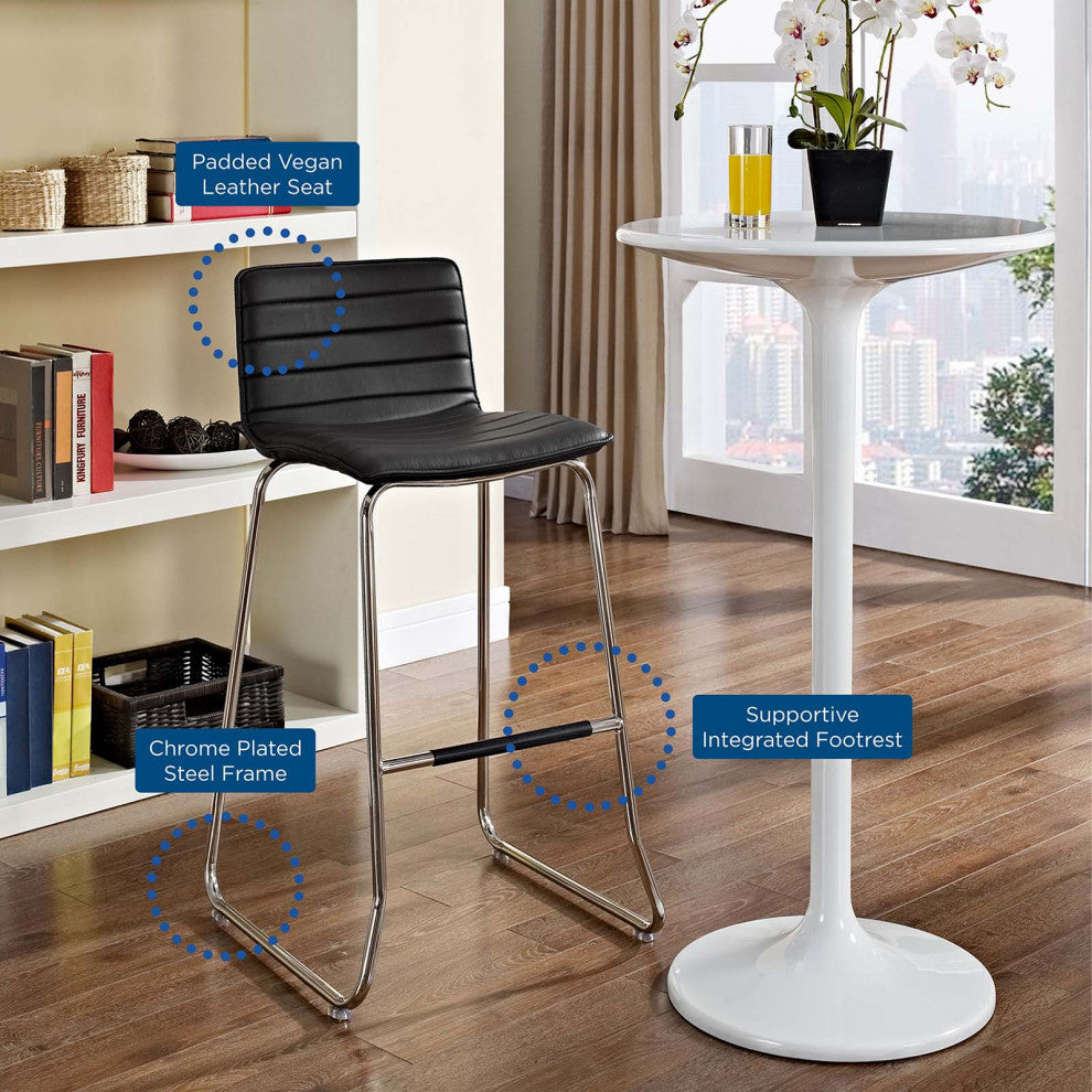 Modern Black Dive Bar Stool Set of 4