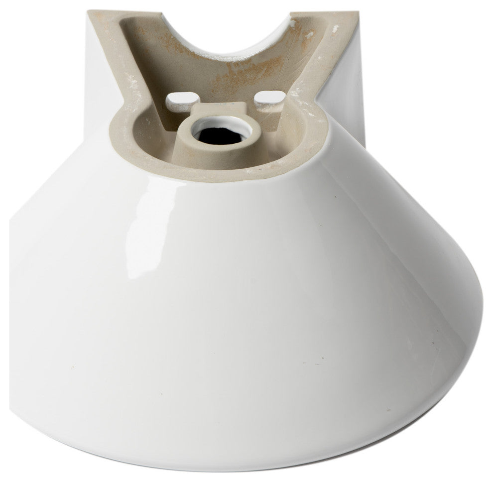 Alfi Brand Abc113 White 17" Round Wall Mounted Ceramic Sink With Faucet Hole