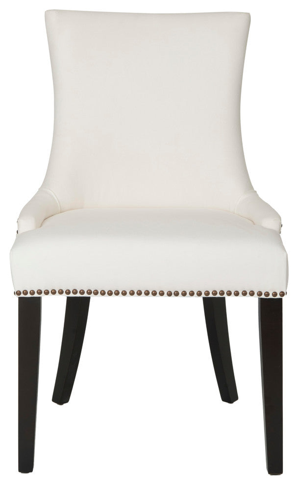 Safavieh Lester Dining Chairs, Set of 2, White, Fabric, Espresso