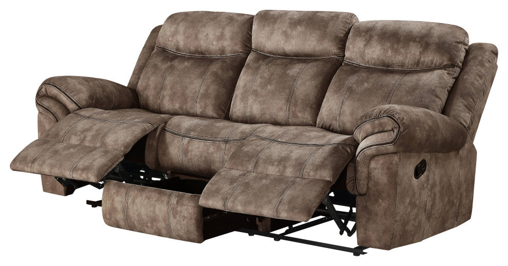 ACME Zubaida Sofa With USB Dock and Console, 2-Tone Chocolate Velvet