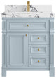 Paris 30" Single Sink Bathroom Vanity, Blue Heather 2" Viola Night