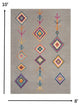 8' X 10' Gray Geometric Berber Area Rug