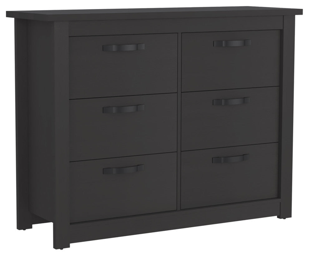 Galena Six Drawer Double Dresser, Black