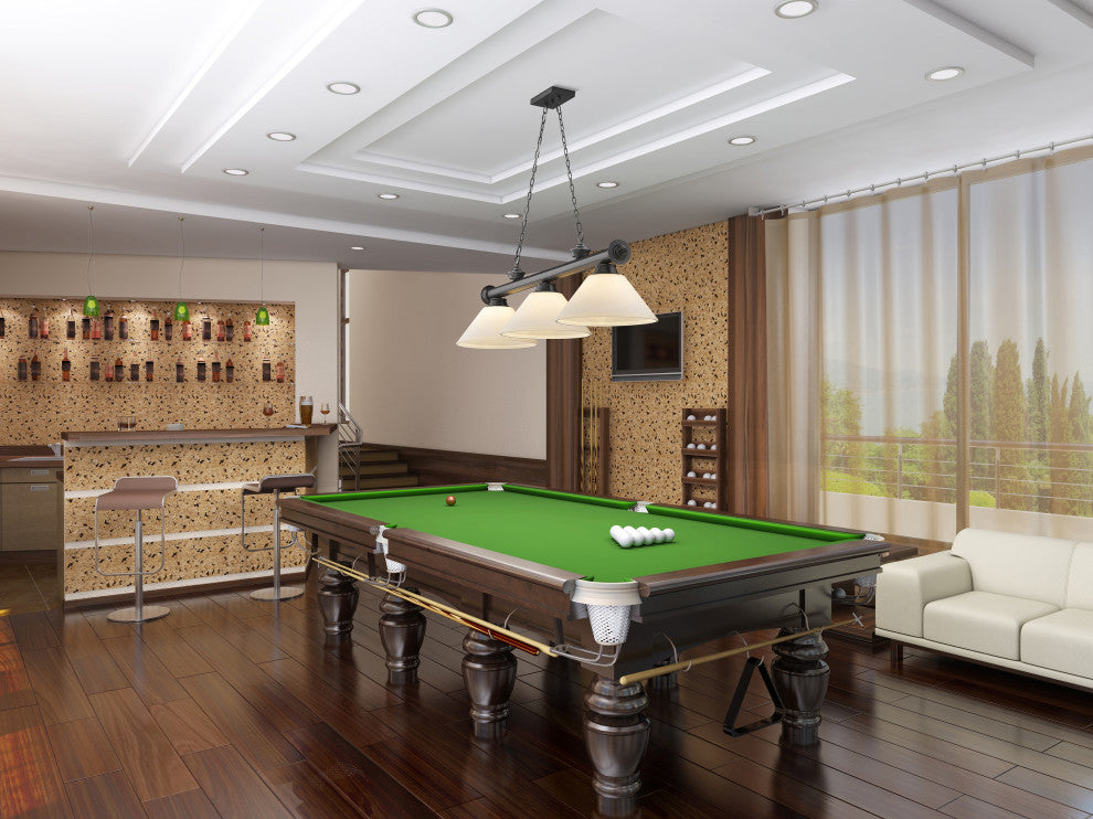 Zlite 2306-3BP-AMO14 3-Light Billiard, Matte Opal