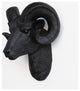 Resin Ram Head Wall Mount, Black
