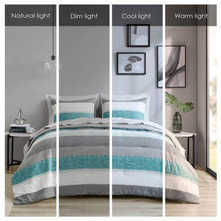 Madison Park Essentials Jaxon Stripe Comforter Set With Bed Sheets