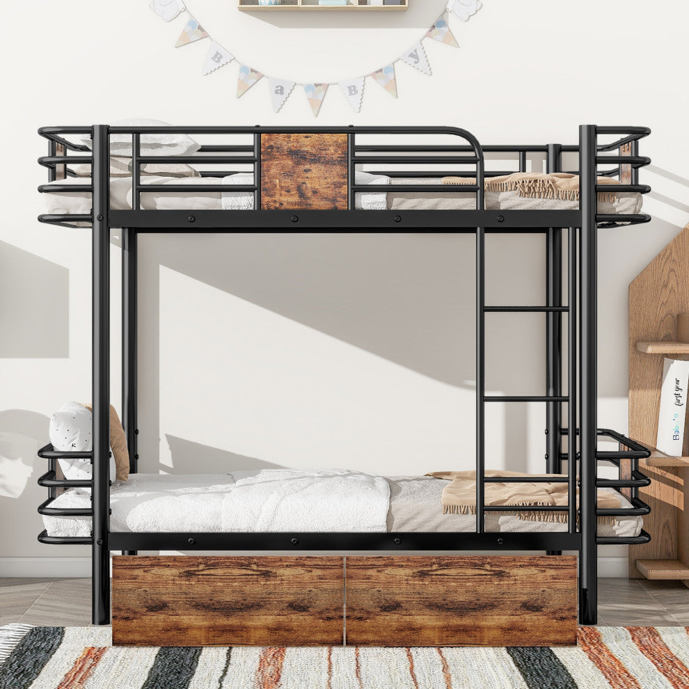 Gewnee Twin XL over Twin XL Metal Bunk Bed
