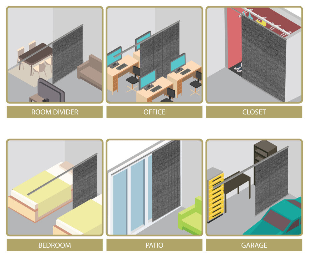 Fidel 12-Panel Track Extendable Vertical Blinds 140-260"W